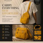 Yellow Nylon crossbody Bag