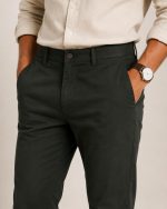 Premium Dark Khaki Cotton Chino - Image 2