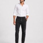 Premium Washed Black Cotton Chino